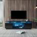 Modern TV Stand for 80 Inch TV Stands, Media Console Entertainment Center Television Table with Storage Cabinet and Open Shelves