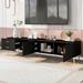 Modern TV Stand, Multi-Functional Storage with 5 Champagne legs and Open Shelves, TV Stand for TVs up to 77" for Lving Rooms