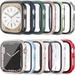 [12 Pack] Case Compatible with Apple Watch Series 8 Series 7 45mm with Tempered Glass Screen Protector Full Coverage Bumper Hard PC Protective Cover for iWatch Series 8/7 45mm Accessories