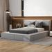Modern Velvet Upholstery Platform Bed w/Storage Space on both Sides and Footboard, Queen Size