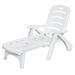 5-Position Adjustable Folding Chaise Rolling Lounge Chair - 74"x 30"x 20.5"-40.5" (L x W x H)
