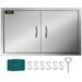 VEVOR 304 Stainless Steel Double Door with Paper Towel Holder for Outdoor Kitchen - Silver