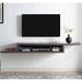 HBBOOMLIFE Asymmetrical Floating Wall Mounted TV Console 72inch Skyline Walnut