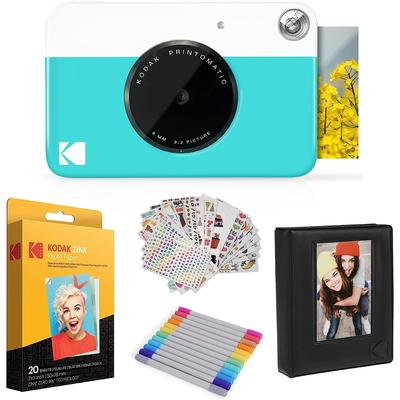 Kodak Printomatic Instant Print Camera & Photo Paper (20 Sheets) Gift Bundle