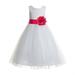 Ekidsbridal Ivory Floral Lace Heart Cutout Formal Flower Girl Dress Pretty Princess Wedding Tulle Mini Bridal Gown 172T 12