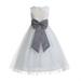 Ekidsbridal Ivory Floral Lace Heart Cutout Formal Flower Girl Dress Pretty Princess Wedding Tulle Mini Bridal Gown 172T 8