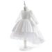 B91xZ Girls Elegant Dresses Lace Embroidery Princess Pageant Gown Party Evening Dress Wedding Dress for (White 4-5 Years)