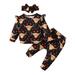 6 Months Infant Baby Girls Clothes Baby Girls Outfits 6-9 Months Baby Girls Long Sleeve Top Pants Headband 3PCS Set Black