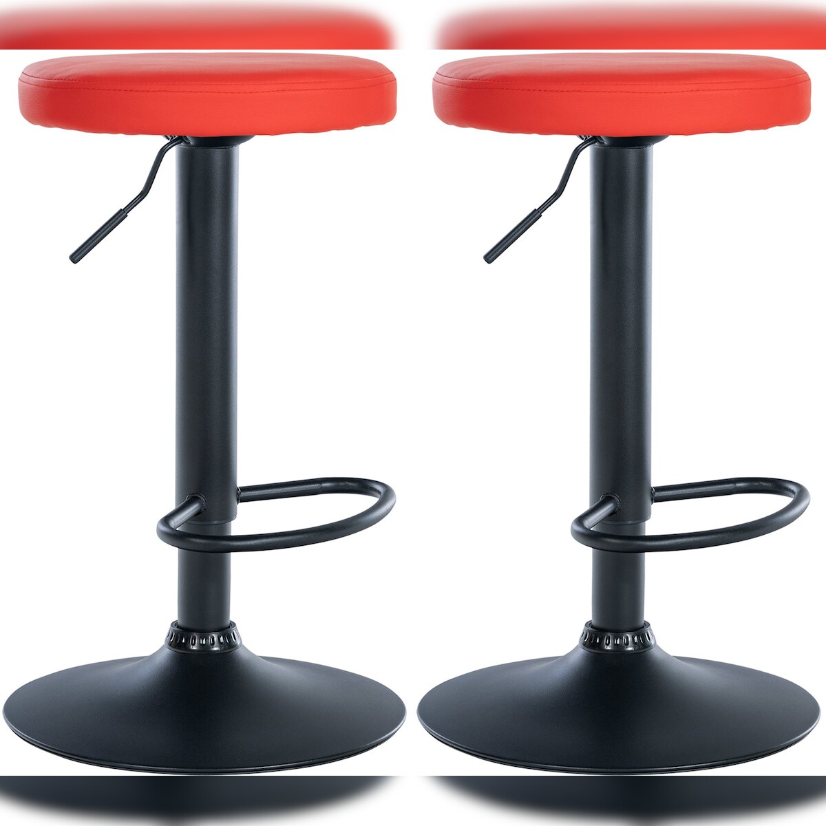 CLP 2er Set Barhocker Ponte Kunstleder rot/Metall matt schwarz Image