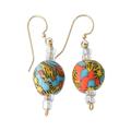 Amenuveve,'Colorful Recycled Glass Beaded Dangle Earrings from Ghana'