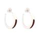 'Sterling Silver Half-Hoop Earrings with Inlaid Jasper Stone'