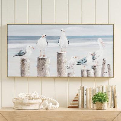 Seagulls Framed Canvas Wall Art - Grandin Road