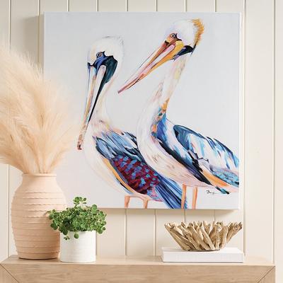 Colorful Pelicans Canvas Wall Art - Grandin Road