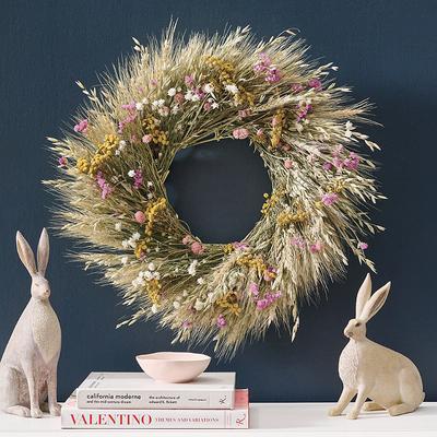 Dried Wildflower Wheat Wreath - Grandin Road