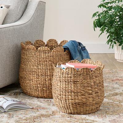 Susie Woven Scalloped Baskets, Set Of Two - Grandin Road