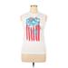 celebrate patriotic Sleeveless T-Shirt: White Tops - Women's Size X-Large