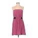 Ecote Casual Dress - A-Line: Pink Solid Dresses - Women's Size Small