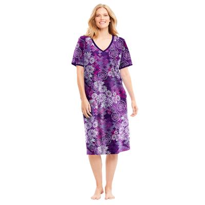 Plus Size Women's Short T-Shirt Lounger by Dreams & Co. in Rich Violet Blooming (Size 5X)