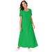 Plus Size Women's Stretch Cotton T-Shirt Maxi Dress by Jessica London in Vivid Green (Size 12)