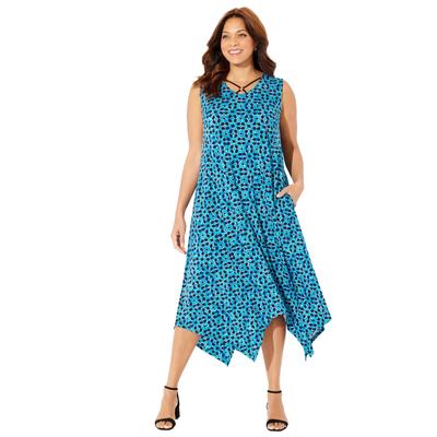 Plus Size Women's AnyWear Reversible Crisscross V-Neck Maxi Dress by Catherines in Waterfall Kaleidoscope (Size 3X)