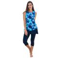 Plus Size Women's Chlorine Resistant Swim Tank Coverup with Side Ties by Swim 365 in Multi Underwater Tie Dye (Size 14/16) Swimsuit Cover Up
