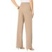 Plus Size Women's Wide-Leg Bend Over® Pant by Roaman's in New Khaki (Size 16 T)