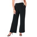 Plus Size Women's Curvie Fit Wide-Leg Corner Office Pants by June+Vie in Black (Size 14 W)