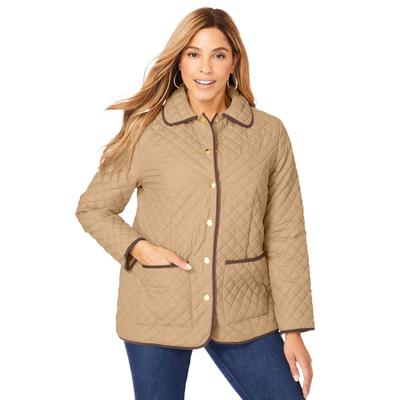 Plus Size Women's Snap-Front Quilted Coat by Jessi...