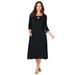 Plus Size Women's Twisted Keyhole A-line Dress by Jessica London in Black (Size 12 W)