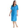 Plus Size Women's Print Sleepshirt by Dreams & Co. in Pool Blue Cosmic Dreams (Size 7X/8X) Nightgown