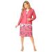 Plus Size Women's 2-Piece Stretch Crepe Single-Breasted Jacket Dress by Jessica London in Tea Rose Paisley Print (Size 12 W) Suit