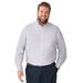 Men's Big & Tall KS Signature Wrinkle-Free Long-Sleeve Dress Shirt by KS Signature in White Navy Pindot (Size 17 1/2 37/8)