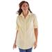 Plus Size Women's Short-Sleeve Button Down Seersucker Shirt by Woman Within in Primrose Yellow Pop Stripe (Size 4X)