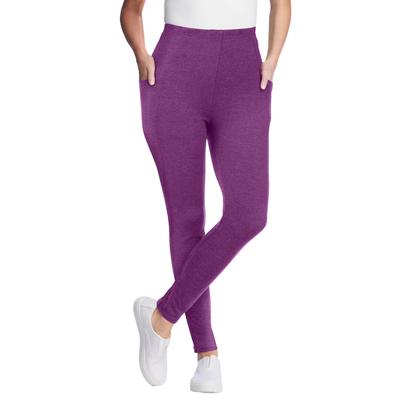 Plus Size Women's Pocket Legging by Woman Within in Plum Purple (Size L)