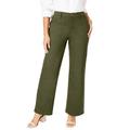 Plus Size Women's True Fit Stretch Denim Wide Leg Jean by Jessica London in Dark Olive Green (Size 14 W) Jeans