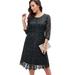 Plus Size Women's Lace Fit & Flare Dress by Jessica London in Black (Size 24 W)