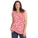 Plus Size Women's Perfect Printed Scoopneck Tank by Woman Within in Sweet Coral Butterfly Ditsy (Size 18/20) Top