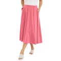 Plus Size Women's Soft Ease Midi Skirt by Jessica London in Tea Rose (Size 18/20)