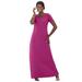 Plus Size Women's T-Shirt Maxi Dress by Jessica London in Raspberry (Size 26)