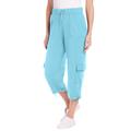 Plus Size Women's Pull-On Knit Cargo Capri by Woman Within in Seamist Blue (Size 34/36) Pants