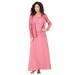 Plus Size Women's Beaded Lace Jacket Dress by Roaman's in Salmon Rose (Size 34 W)