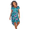 Plus Size Women's High-Low Cover Up by Swim 365 in Mediterranean Floral (Size 18/20) Swimsuit Cover Up