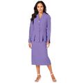 Plus Size Women's Two-Piece Skirt Suit with Shawl-Collar Jacket by Roaman's in Vintage Lavender (Size 24 W)