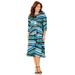 Plus Size Women's Strawbridge Fit & Flare Dress by Catherines in Multi Bias Stripe (Size 4X)