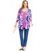 Plus Size Women's Cardigan and Tank Duet by Catherines in Berry Pink Watercolor Floral (Size 3X)