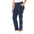 Plus Size Women's French Terry Motivation Pant by Catherines in Navy Floral (Size 0XWP)