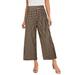 Plus Size Women's Stretch Knit Wide Leg Crop Pant by The London Collection in Black Khaki Houndstooth (Size 22/24) Pants