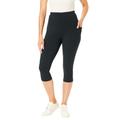 Plus Size Women's Pocket Capri Legging by Woman Within in Heather Charcoal (Size 2X)