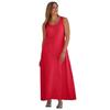 Plus Size Women's Stretch Cotton Tank Maxi Dress by Jessica London in Vivid Red (Size 30/32)