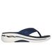 Skechers Women's GO WALK Arch Fit - Dazzle Sandals | Size 12.0 | Navy/White | Textile | Vegan